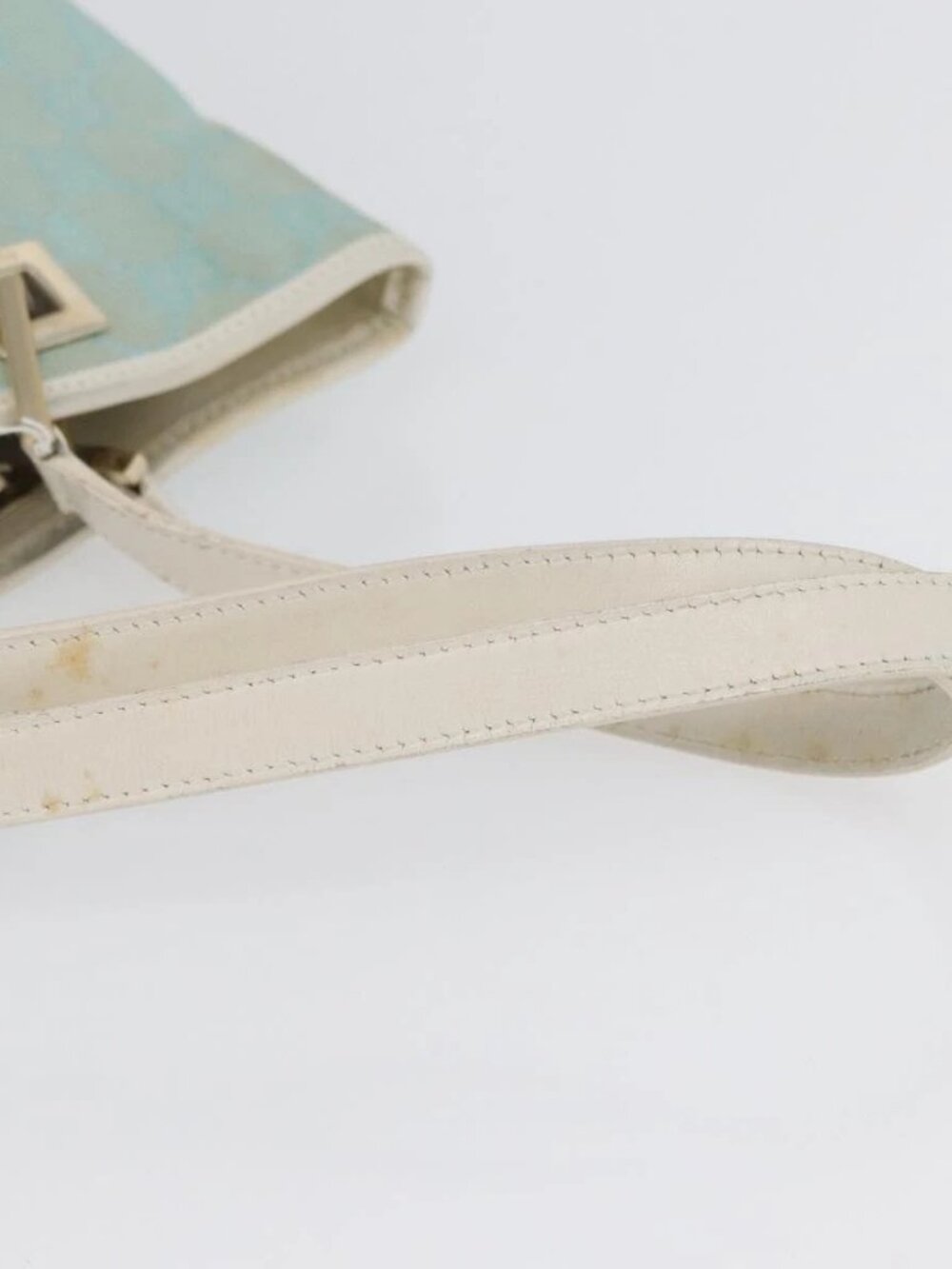 GUCCI GG Canvas Tote Bag Gold Light Blue - Picture 8 of 16